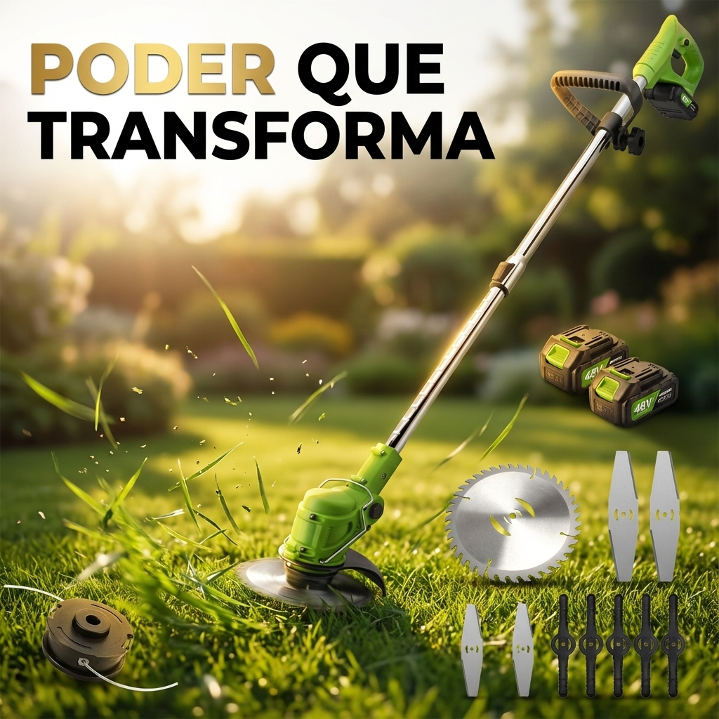 🌿 Limpieza Rápida y Precisa para Todo Tipo de Terreno – 48V Doble Batería