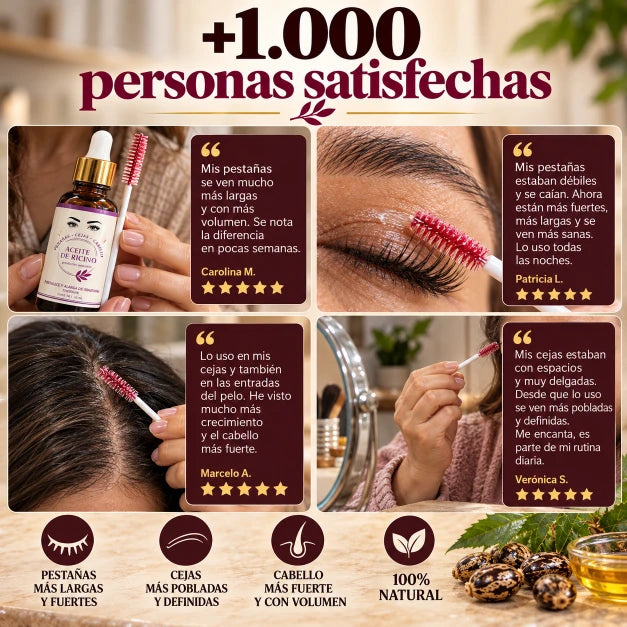 Aceite de Ricino™ Nutre tu Cabello, Cejas y Pestañas desde la Raíz (Promoción 2x1)