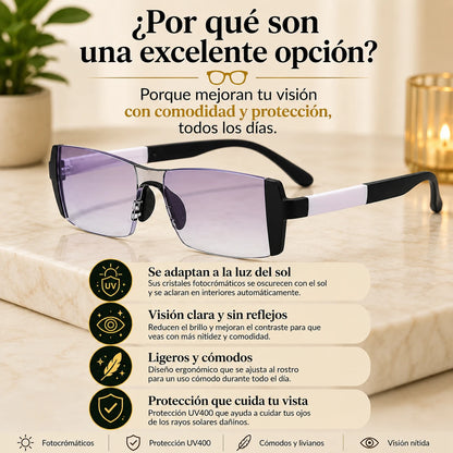 PhotoVision™ Tecnología que se Adapta a la Luz con Solo un Par de Lentes