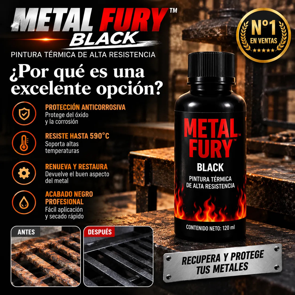 Metal Fury™ – Recupera Metales Oxidados y Quemados