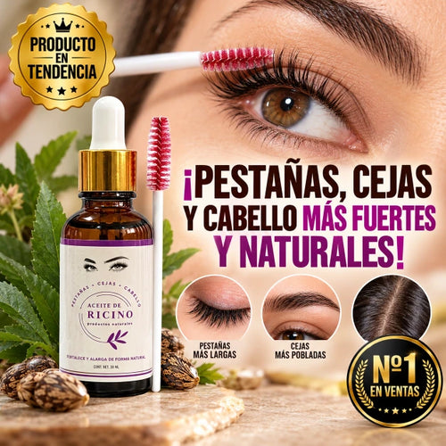 Aceite de Ricino™ Nutre tu Cabello, Cejas y Pestañas desde la Raíz (Promoción 2x1)