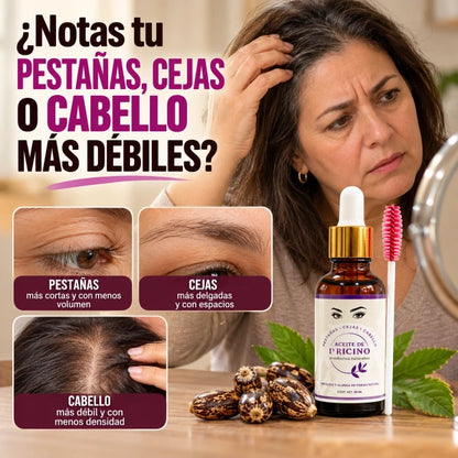 Aceite de Ricino™ Nutre tu Cabello, Cejas y Pestañas desde la Raíz (Promoción 2x1)