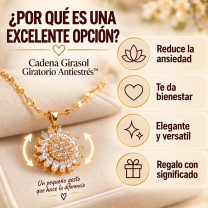 Cadena Girasol Giratorio Antiestrés™ – Gira, Relájate y Luce Increíble (Oferta 2x1)