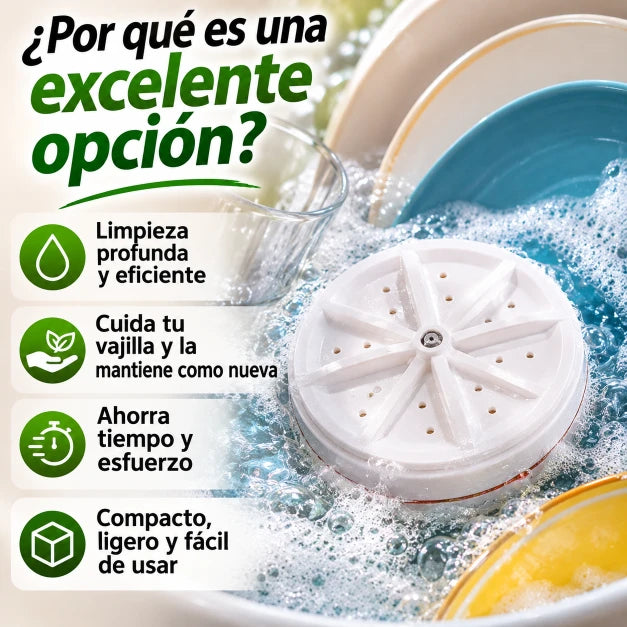 TurbineWash™ 2 en 1  ¡Lava tu loza y ropa de forma fácil, rápida y sin esfuerzo!