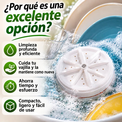 TurbineWash™ 2 en 1  ¡Lava tu loza y ropa de forma fácil, rápida y sin esfuerzo!