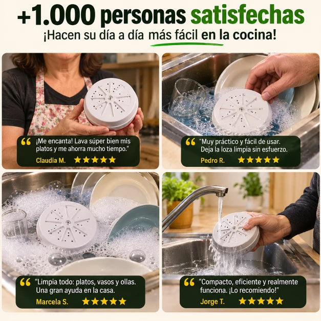 TurbineWash™ 2 en 1  ¡Lava tu loza y ropa de forma fácil, rápida y sin esfuerzo!