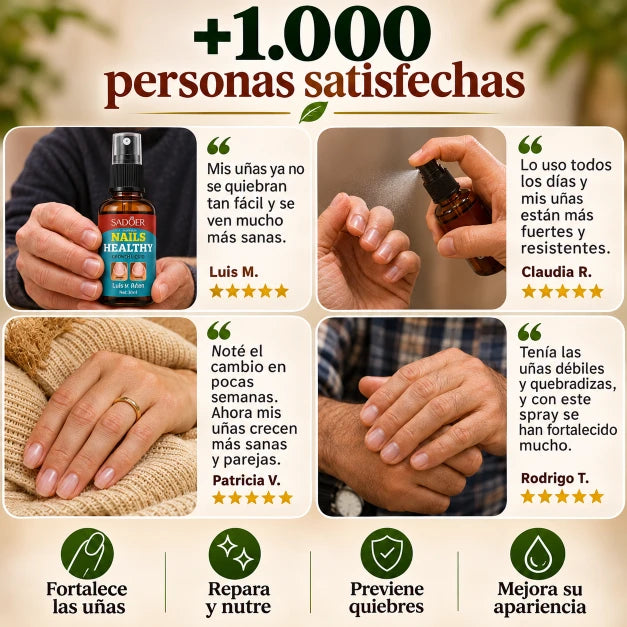 Nails Healthy ™ - Spray Reparador con Queratina para Uñas (2x1)
